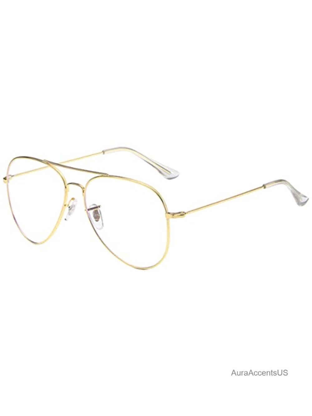 Aviator Blue Light Blocking Glasses Metal Square Frame Eyewear